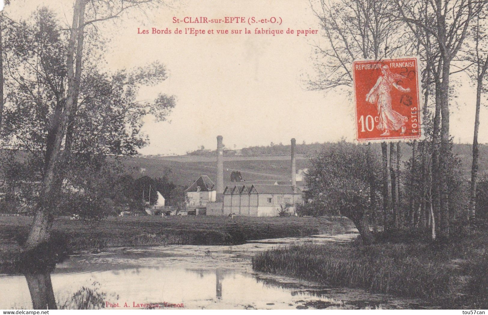 SAINT CLAIR SUR EPTE - VAL D'OISE - (95)  - CPA - LA FABRIQUE DE PAPIER... - Saint-Clair-sur-Epte