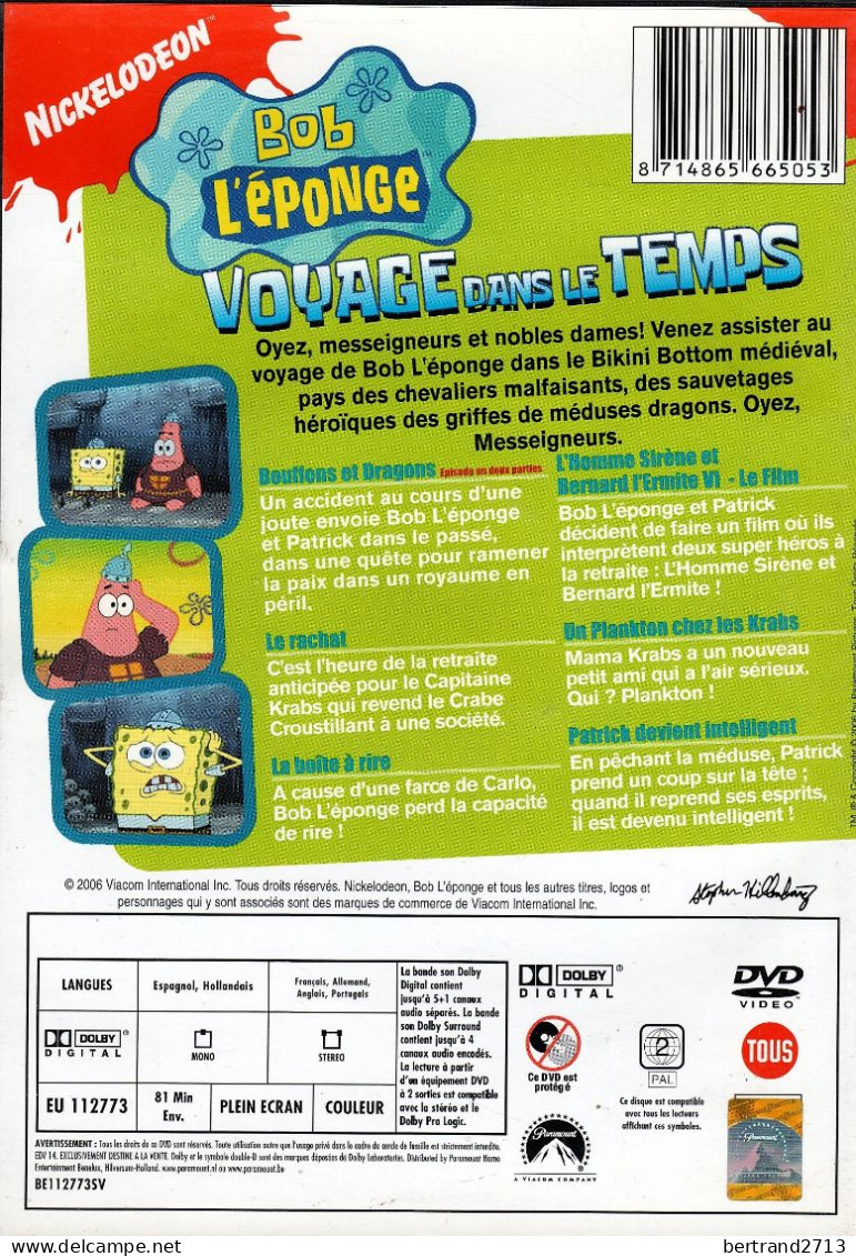 Nickelodeon Bob L'Eponge  "Voyaga Dans Le Temps" - Infantiles & Familial