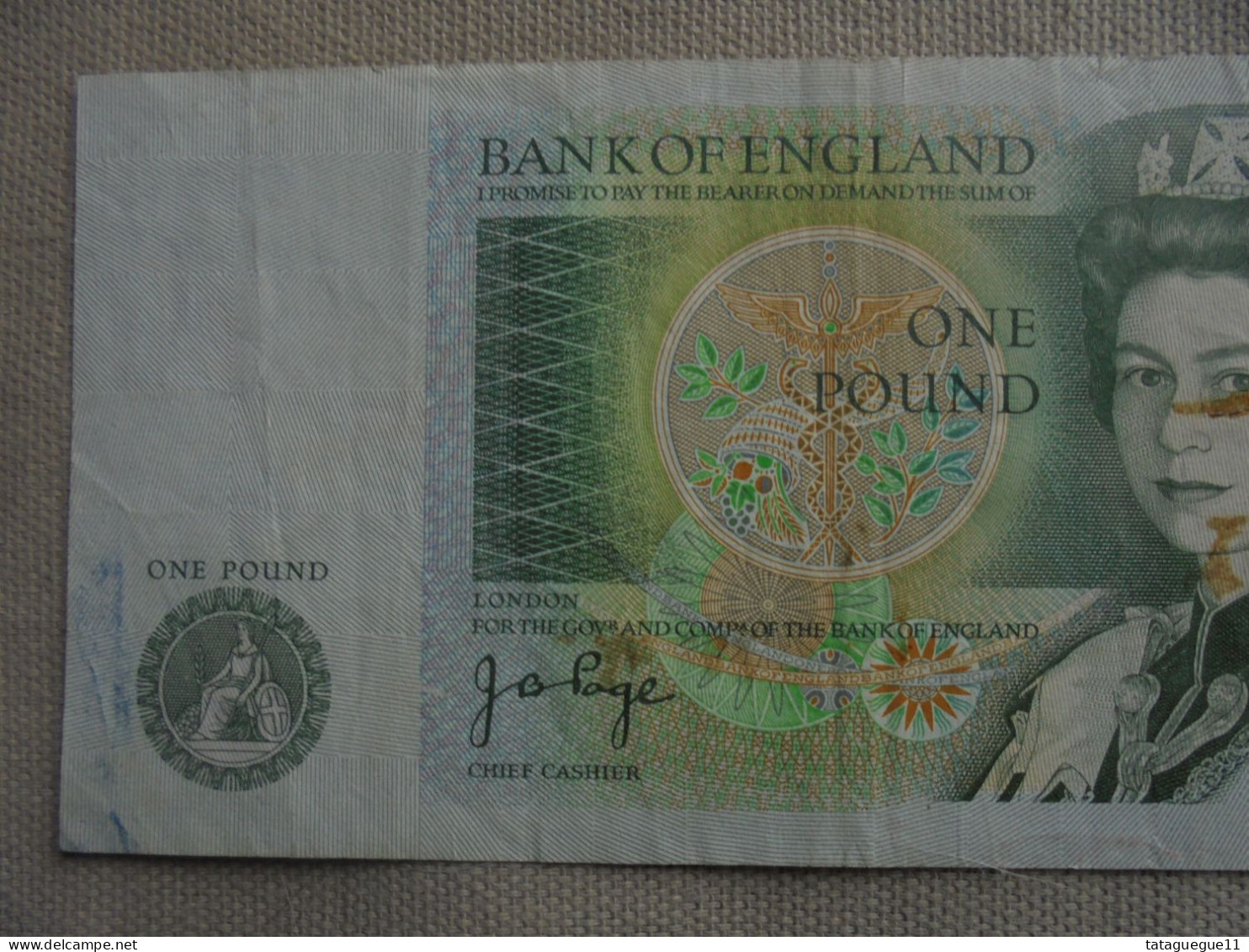 Ancien - Billet De Banque - One Pound Bank Of England - J.B Page - 1 Pond