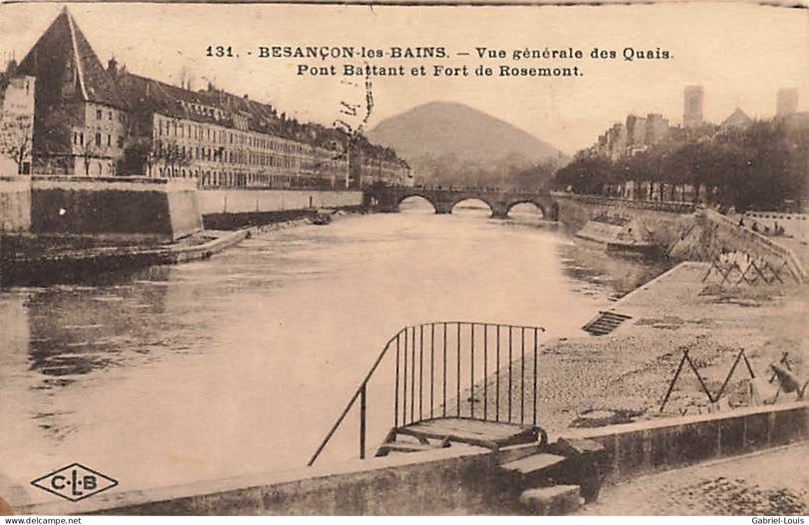 Besançon Les Bains Vue Générale Des Quais Pont Battant Et Fort De Rosemont - Besancon