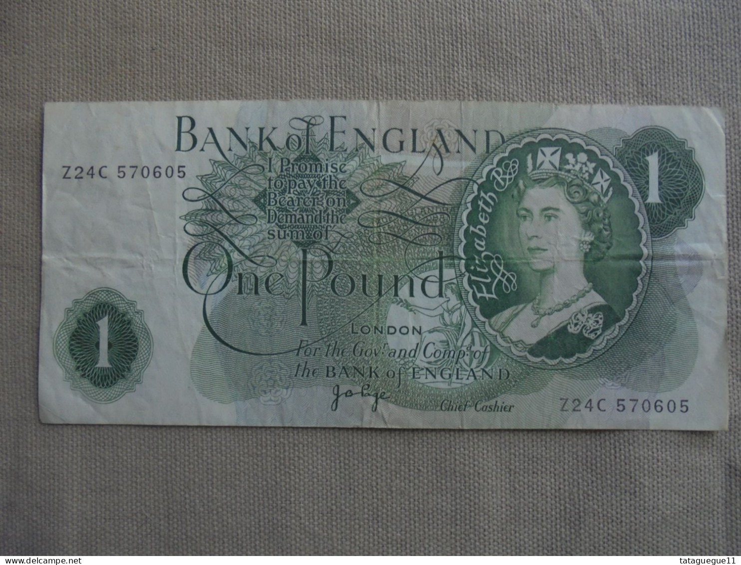 Ancien - Billet De Banque - One Pound Bank Of England - J.B Page - 1 Pound