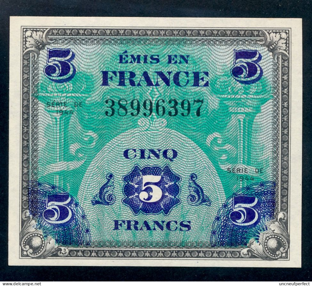 5 FRANCS 1944 Fayette VF.17-01 Sans Série  UNC NEUF - 1944 Drapeau/France