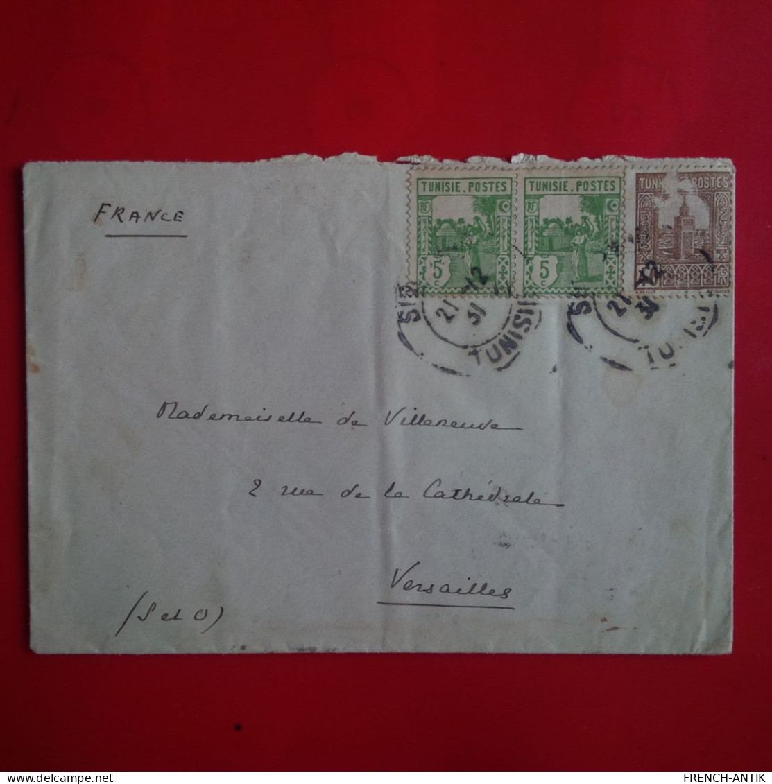 LETTRE TUNISIE POUR VERSAILLES - Cartas & Documentos