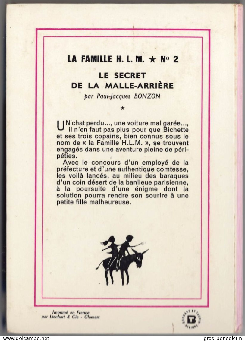 Hachette - Nouv. Bib. Rose - P.-J. Bonzon - Série Famille HLM - "Le Secret De La Malle Arrière" - 1966 - Ben&Brose&HLM - Bibliotheque Rose