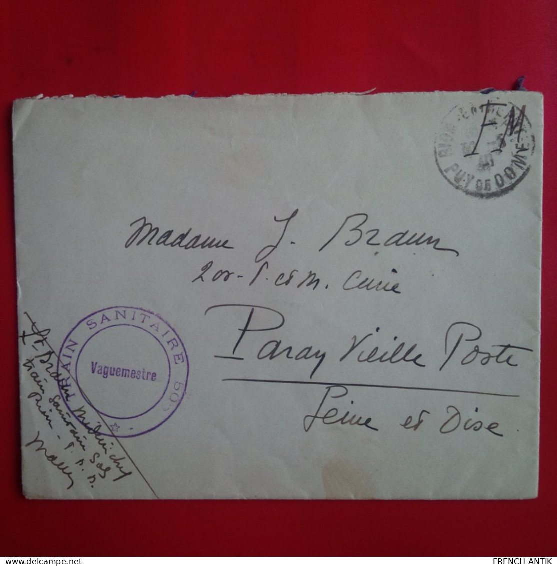 LETTRE TRAIN SANITAIRE POUR PARAY VIEILLE POSTE 1940 - Lettres & Documents