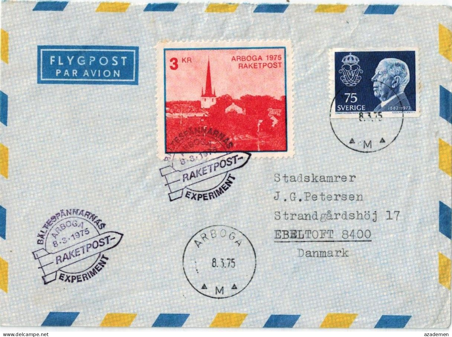 ARBOGA 1975 RAKETPOST - Variétés Et Curiosités