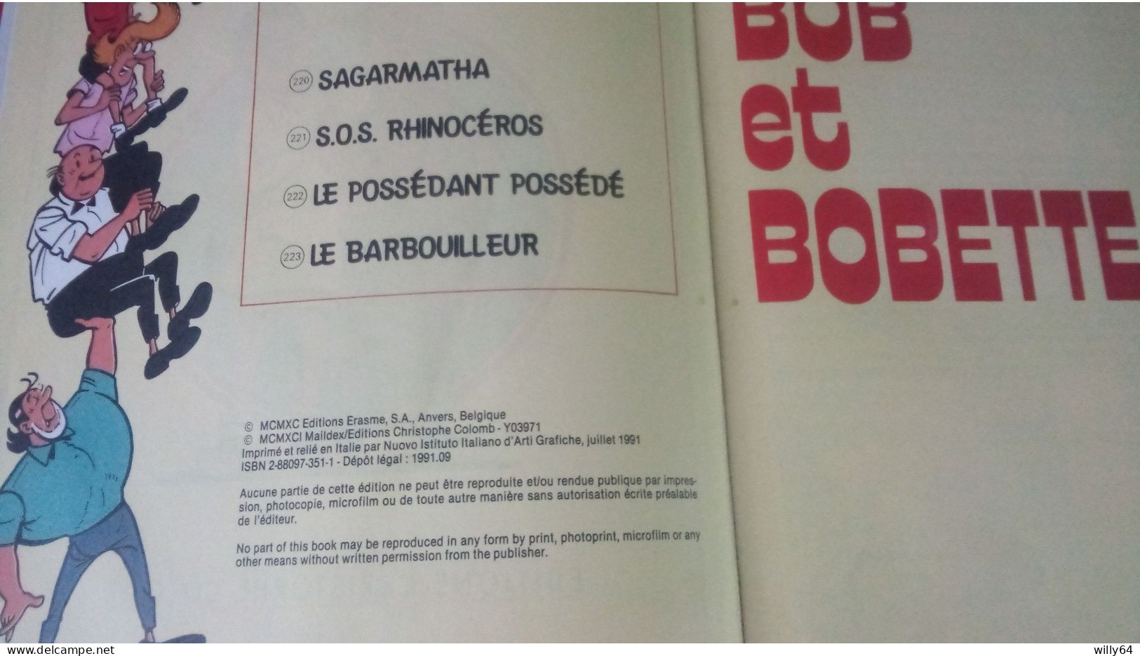 BOB Et Bobette  ALBUM COLLECTION  4 AVENTURES  EDITIONS ERASME 1991  TBE - Bob Et Bobette