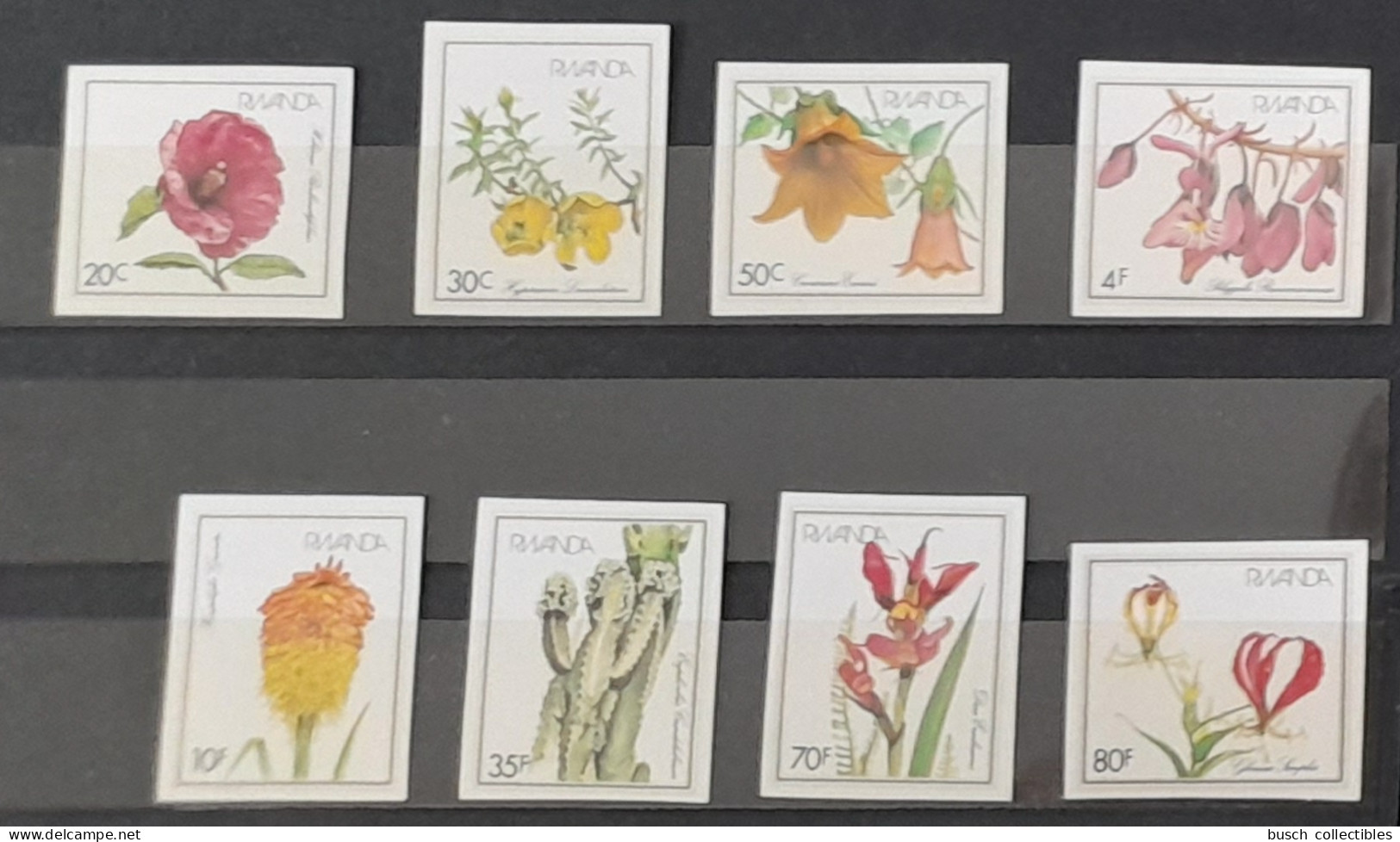 Rwanda 1982 COB 1102 - 1109 IMPERF Non Dentelé Fleurs Flowers Blumen - Unused Stamps
