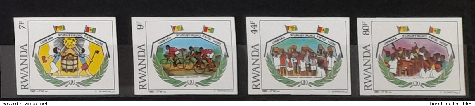 Rwanda 1985 COB 1249 - 1252 IMPERF Non Dentelé Année Internationale De La Jeunesse Year Youth Jahr Jugend - Unused Stamps
