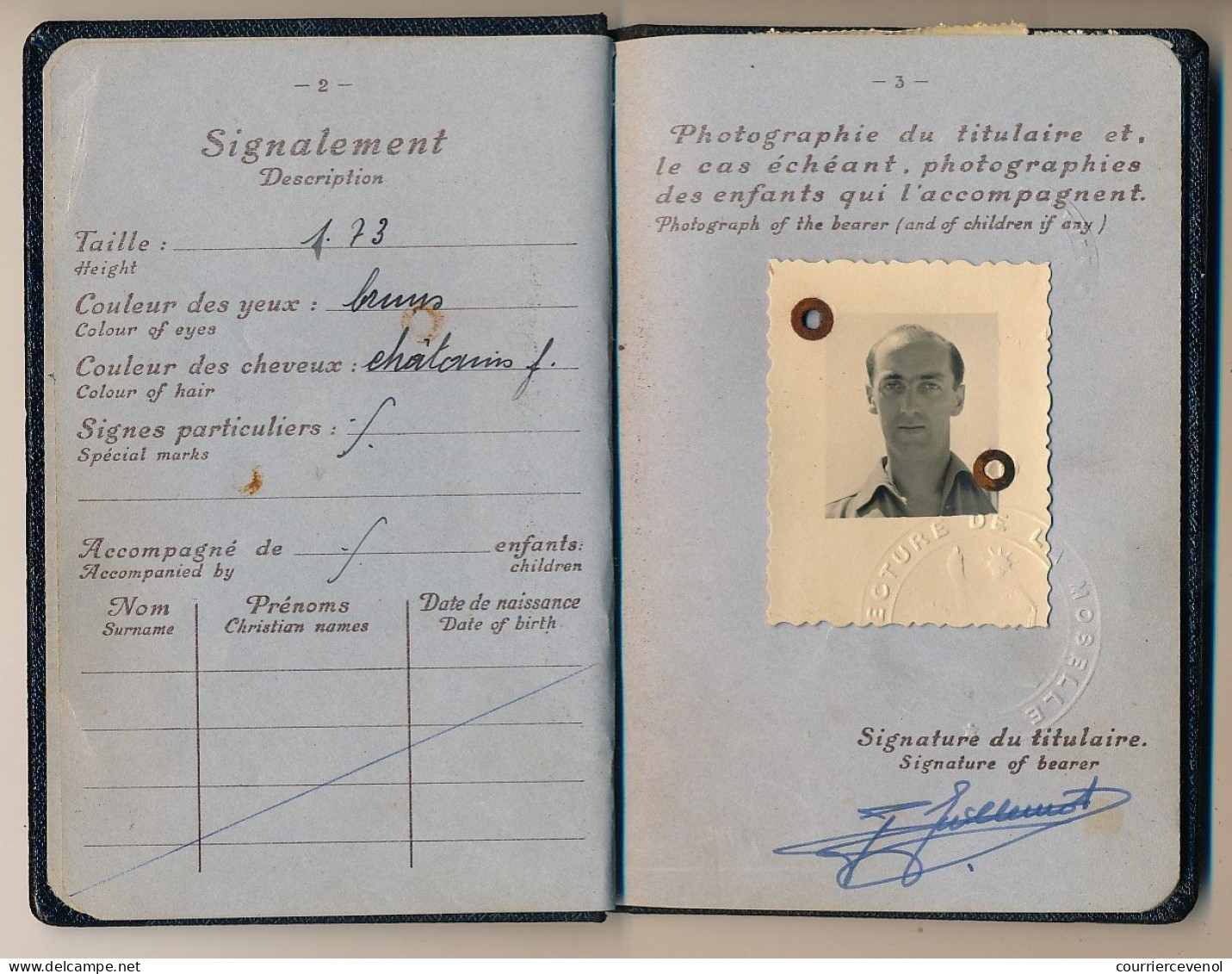 FRANCE - Passeport Préfecture Moselle 1959/1953, Visas USA, IRAN, HONK-KONG - Fiscaux France, Iran, Grande Bretagne - Briefe U. Dokumente