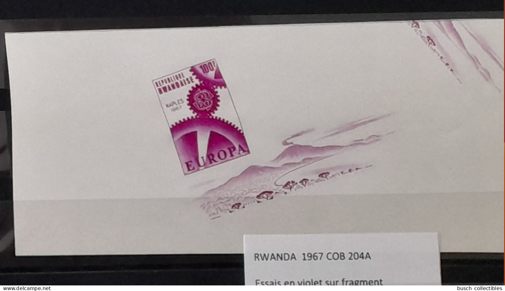 Rwanda 1967 COB Bl 8 Color Proofs Essais Couleur IMPERF ND Europa CEPT Naples Napoli Exposition - Nuevos