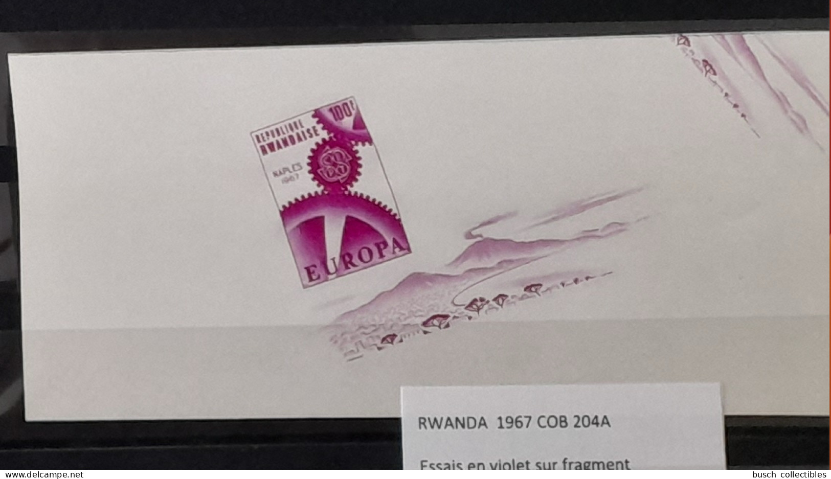 Rwanda 1967 COB Bl 8 Color Proofs Essais Couleur IMPERF ND Europa CEPT Naples Napoli Exposition Volcan Volcano Volkan - Vulkane