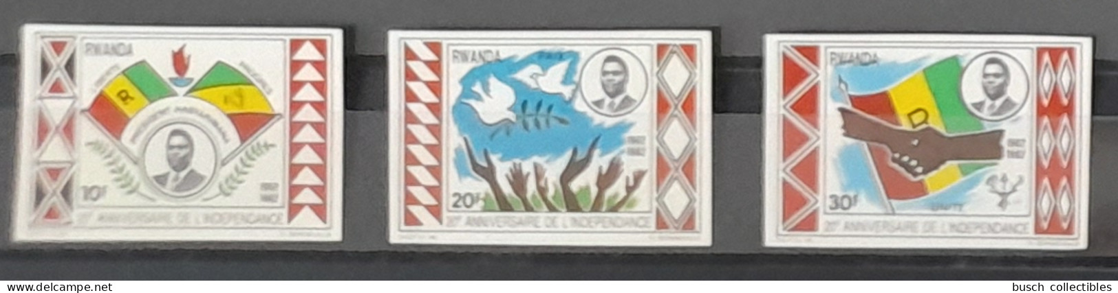 Rwanda 1982 COB 1110 - 1113 IMPERF Non Dentelé 20e Anniversaire De L'Indépendance Unabhängigkeit Drapeau Flag Fahne - Ongebruikt