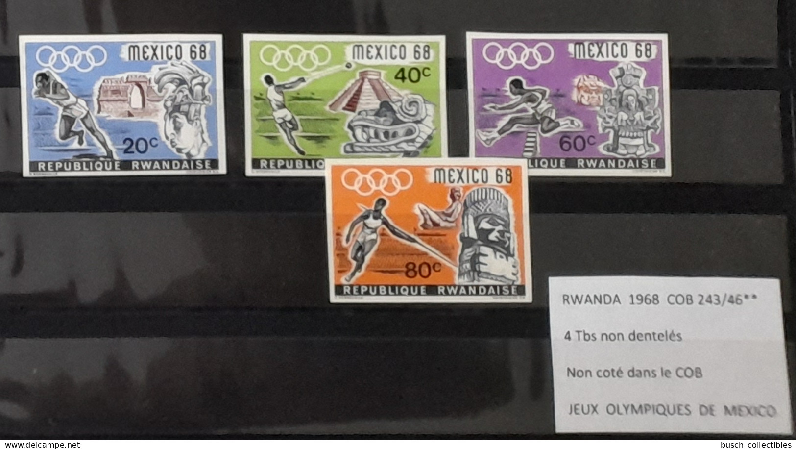 Rwanda 1968 COB 243 - 246 IMPERF Non Dentelé Jeux Olympiques Mexico Olympic Games Olympia Mexiko Sport - Unused Stamps