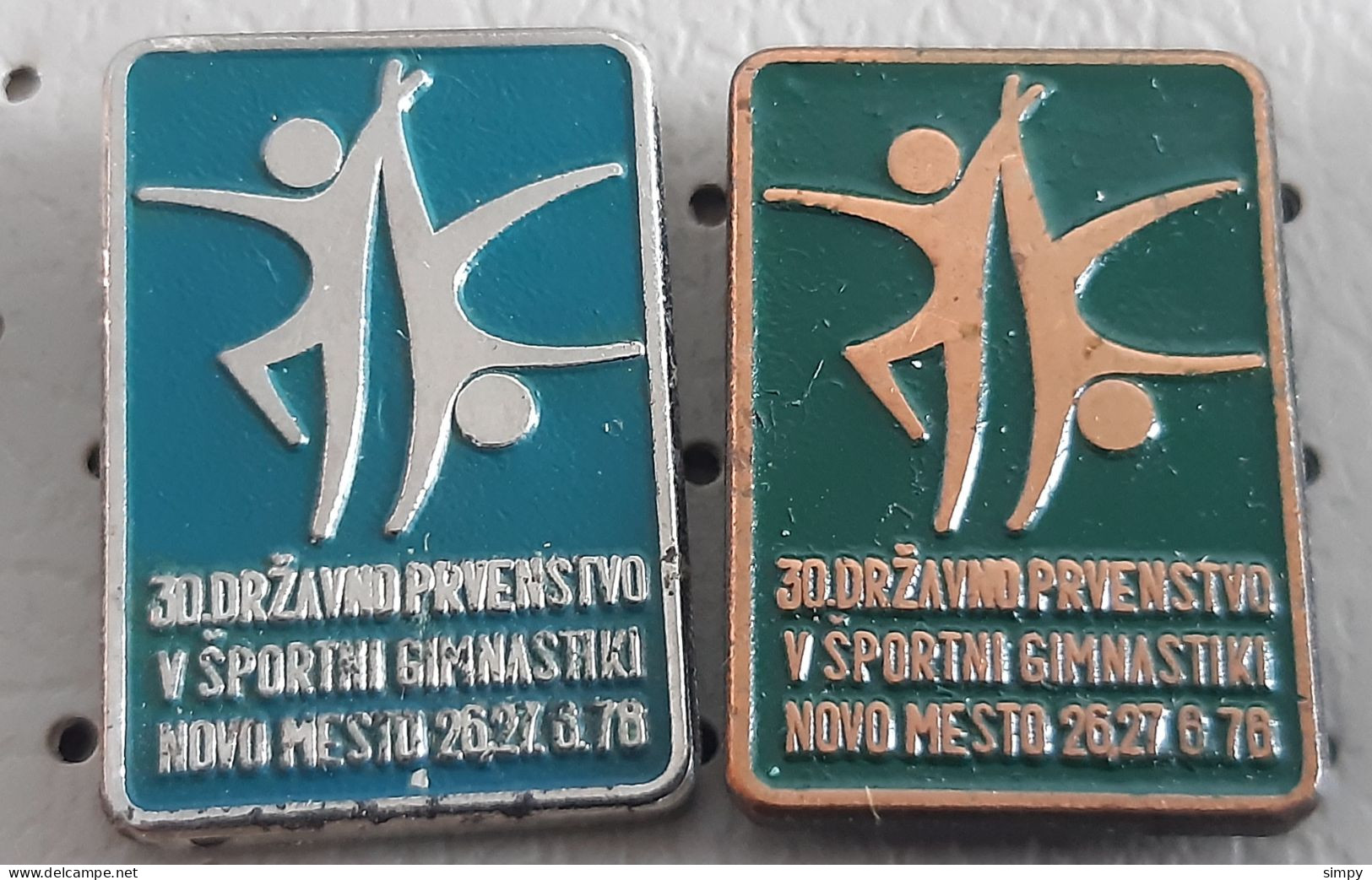 30th National Championship In Gymnastics Novo Mesto 1976 Slovenia Ex Yugoslavia Pins - Gymnastique