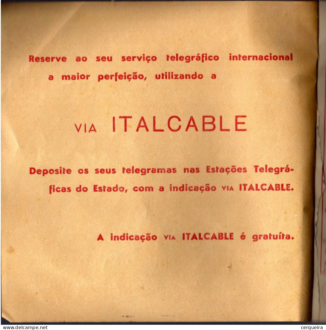 LIVRO INCOMPLETO DE TELEGRAMAS ITALCABLE DE PORTUGAL POR USAR-INCOMPLETE BOOK OF PORTUGAL TELEGRAMS - Other & Unclassified