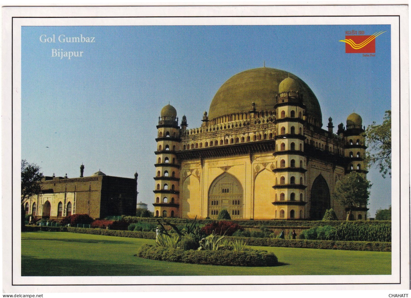 GOL GUMBAZ, BIJAPUR- MAUSOLEUM OF MOHD. ADIL SHAH-II- 2x COLOR VARIETY-PPC- INDIA POST-MNH--BX4-10 - Moscheen Und Synagogen