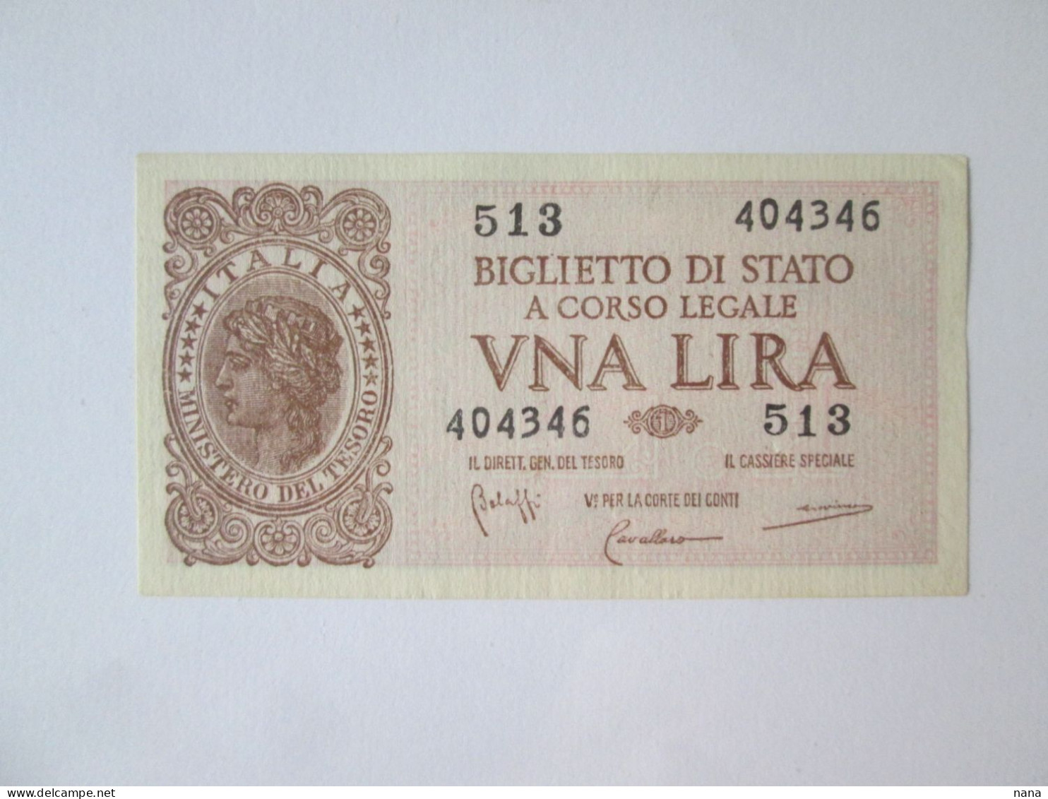 Italy 1 Lira 1944 Banknote See Pictures - Italië – 1 Lira