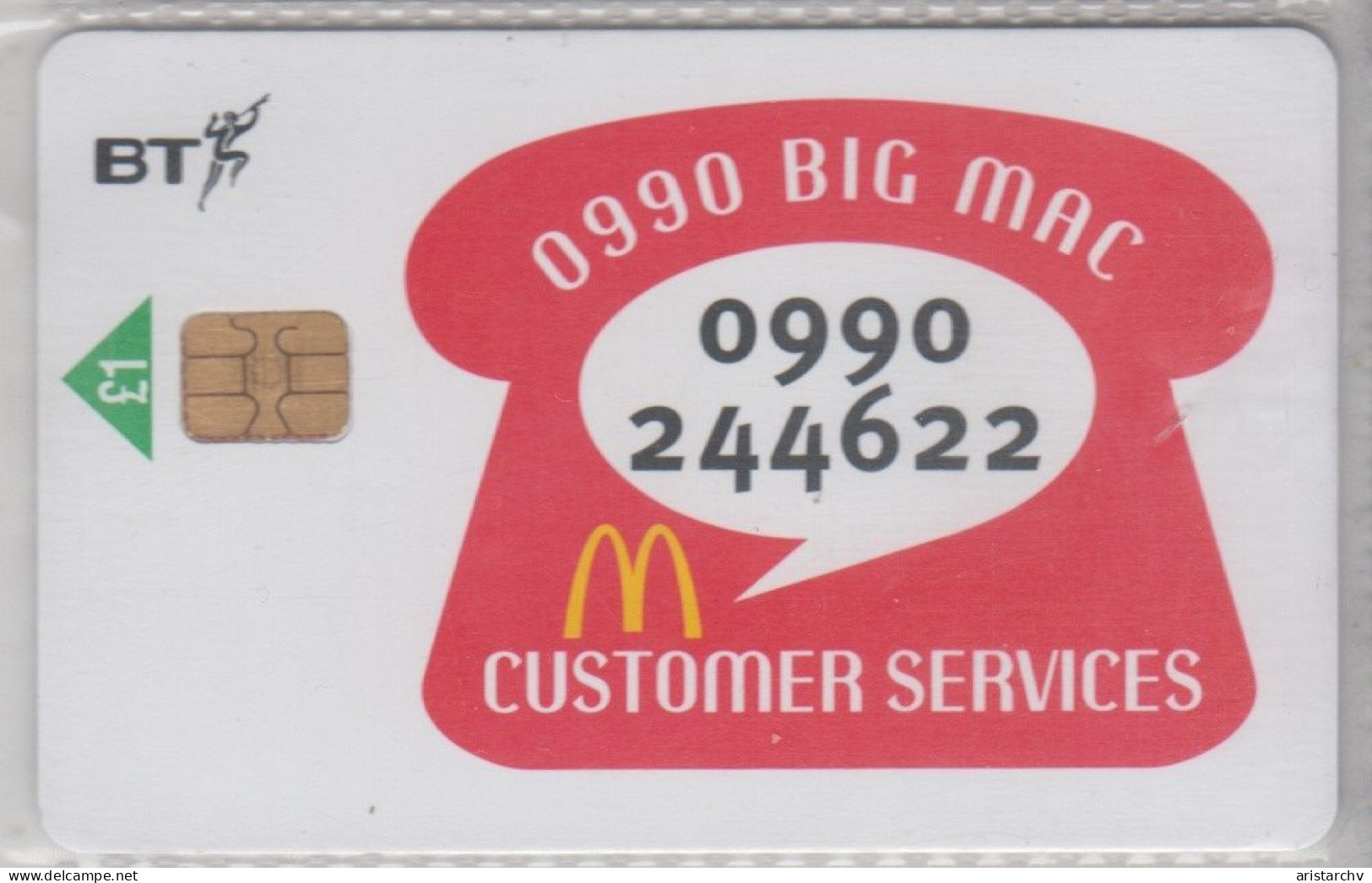 UNITED KINGDOM 0990 BIG MAC MCDONALDS CUSTOMER SERVICE MINT - BT Promotie