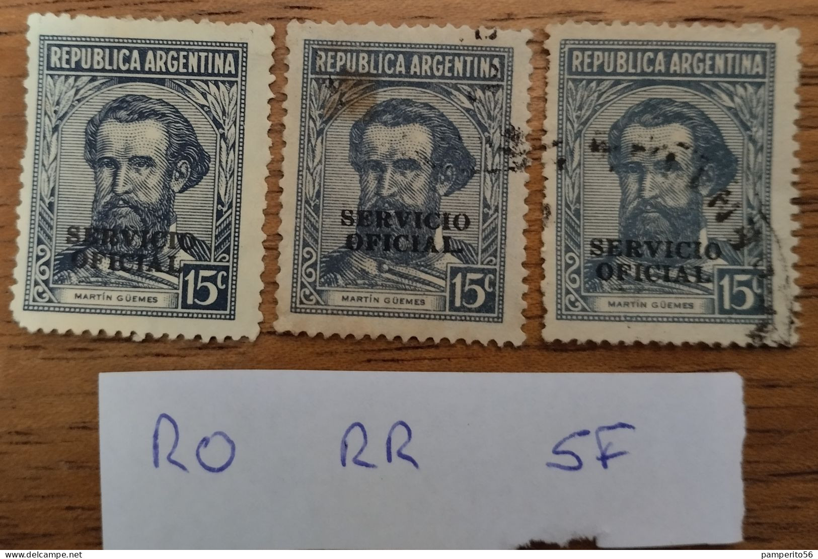 ARGENTINA - AÑO 1942 - General Martín Miguel De Guemes - Valores Sobre Impresos SERVICIO OFICIAL Variedades - Usadas - Used Stamps