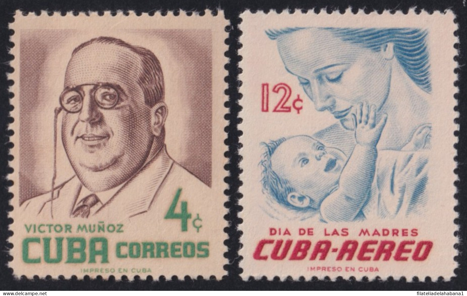 1956-473 CUBA REPUBLICA 1956 MOTHER DAY DIA DE LAS MADRES ORIGINAL GUM. - Ungebraucht