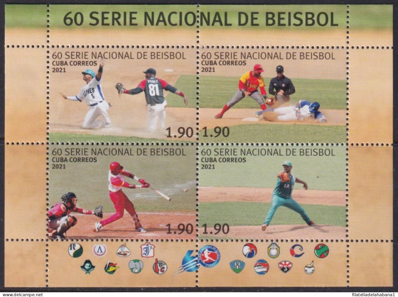 2021.40 CUBA 2020 MNH SPECIAL FORMAT BASEBALL NATIONAL SET. - Neufs