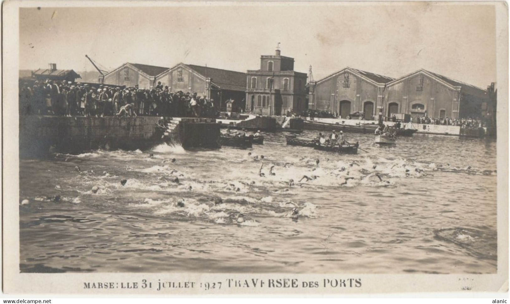 CPA13 /   MARSEILLE 31 JUILLET 1927 TRAVERSEE DES PORTS-DEPART- ,   ANIMEE NON CIRCULEE-INCONNUE Très Rare - Alter Hafen (Vieux Port), Saint-Victor, Le Panier