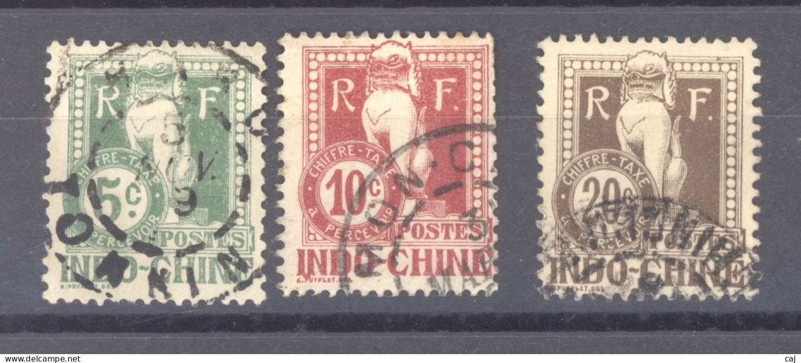 Indochine  -  Taxes  :  Yv  7-10  (o)  Sauf 9 - Timbres-taxe