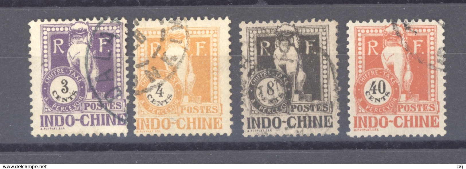 Indochine  -  Taxes  :  Yv  35...42   (o)   4 Valeurs - Timbres-taxe