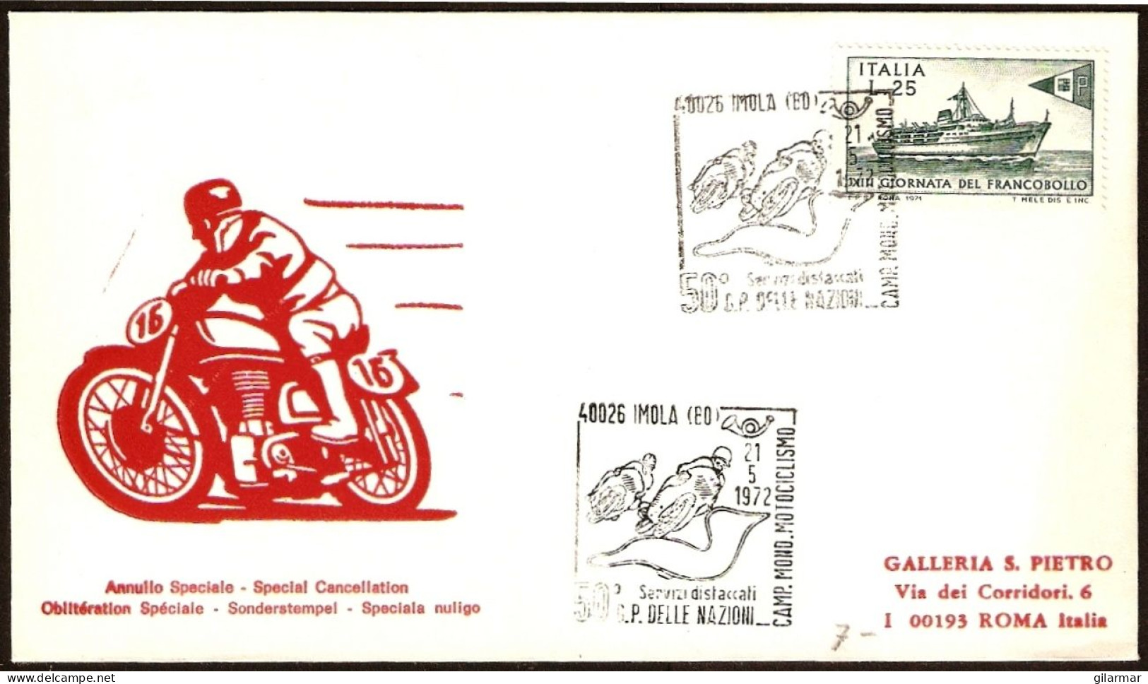 MOTORCYCLING - ITALIA IMOLA (BO) 1972 - 50° GRAN PREMIO DELLE NAZIONI - CAMPIONATO MONDIALE MOTOCICLISMO - M - Moto