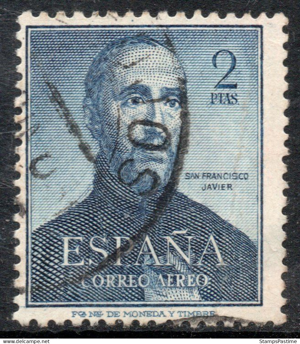 ESPAÑA – SPAIN Sello Aéreo Usado 4° CENTENARIO MUERTE DE SAN FRANCISCO JAVIER Año 1952 – Valorizado En Catálogo € 30,00 - Used Stamps