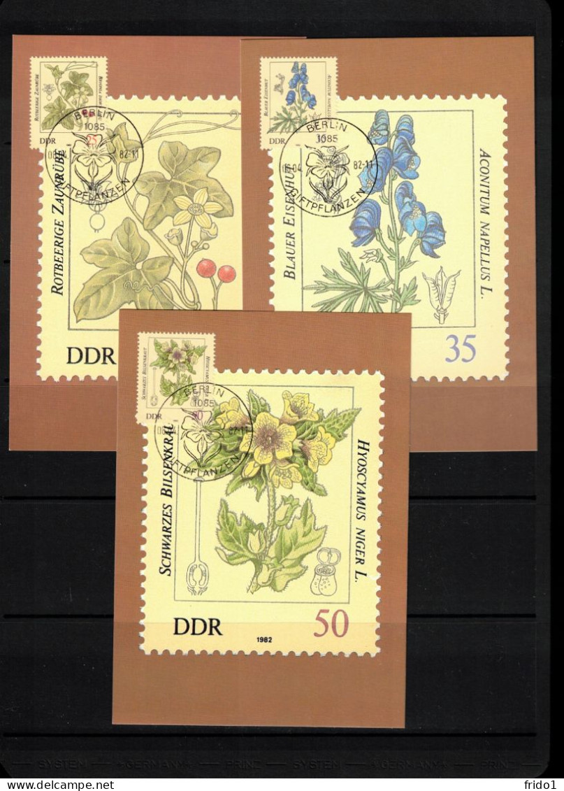 Germany / Deutschland DDR 1982 Toxic Plants Maximum Cards - Giftige Pflanzen