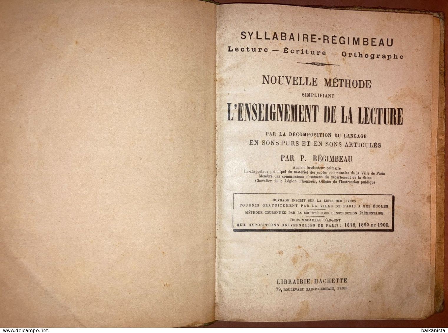 Syllabaire - Regimbeau Lecture, Ecriture, Orthographe Nouvelle Methode Simplifiant L'Enseignement De La Lecture - Kataloge