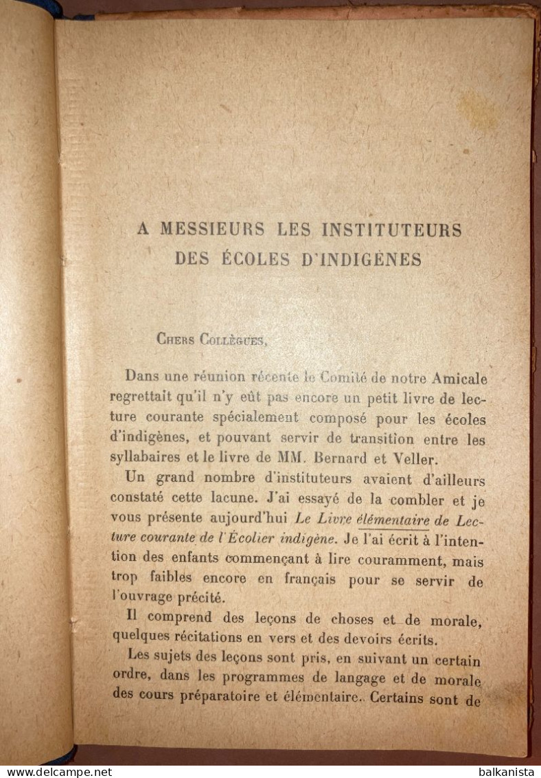 Le Livre Elementaire De Lecture Courante De L'Ecolier Indigene Pays De Langue Arabe L. L'Hermet 1929 - Catalogi