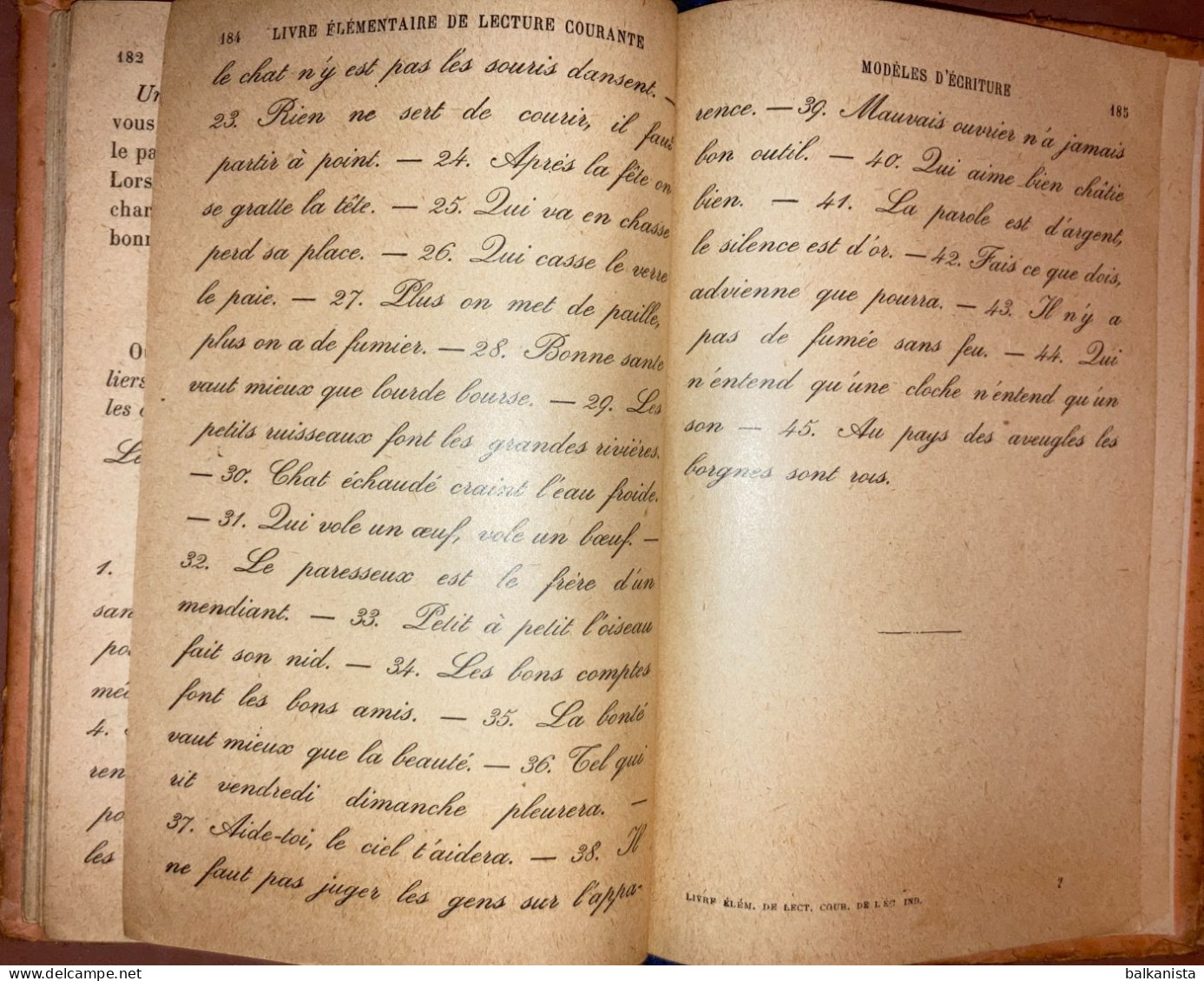 Le Livre Elementaire De Lecture Courante de l'Ecolier Indigene Pays De Langue Arabe L. L'Hermet 1929