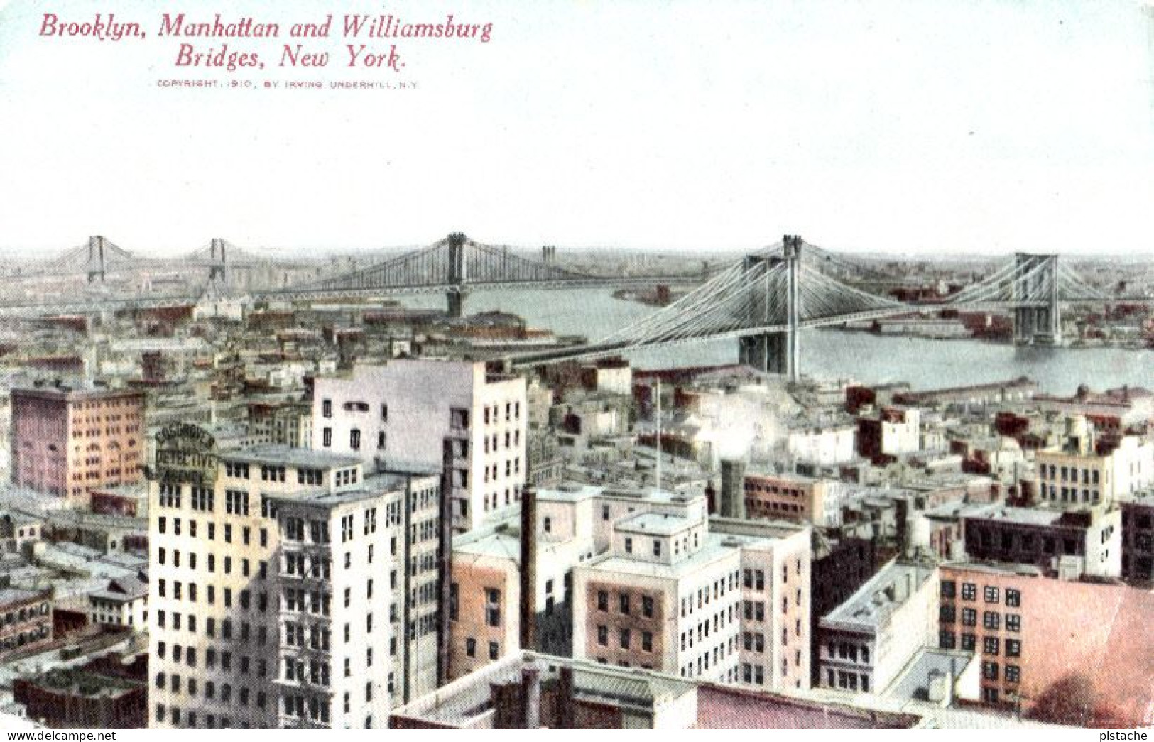 3690 – New York NY – Brooklyn Manhattan Williamsburg Bridges – By M. & Co. – One Slightly Folded Corner – 2 Scans - Puentes Y Túneles