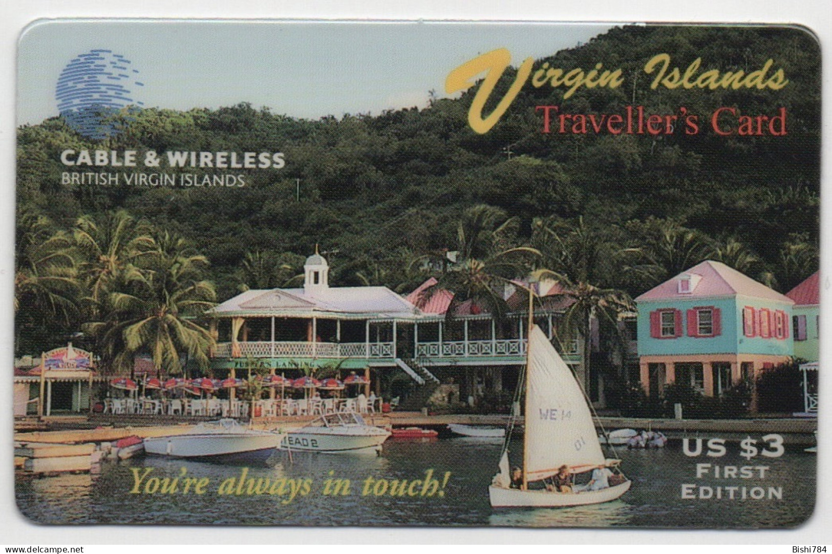 British Virgin Islands - Traveller’s Card $3 First Edition (7/30/1996) USED - Isole Vergini