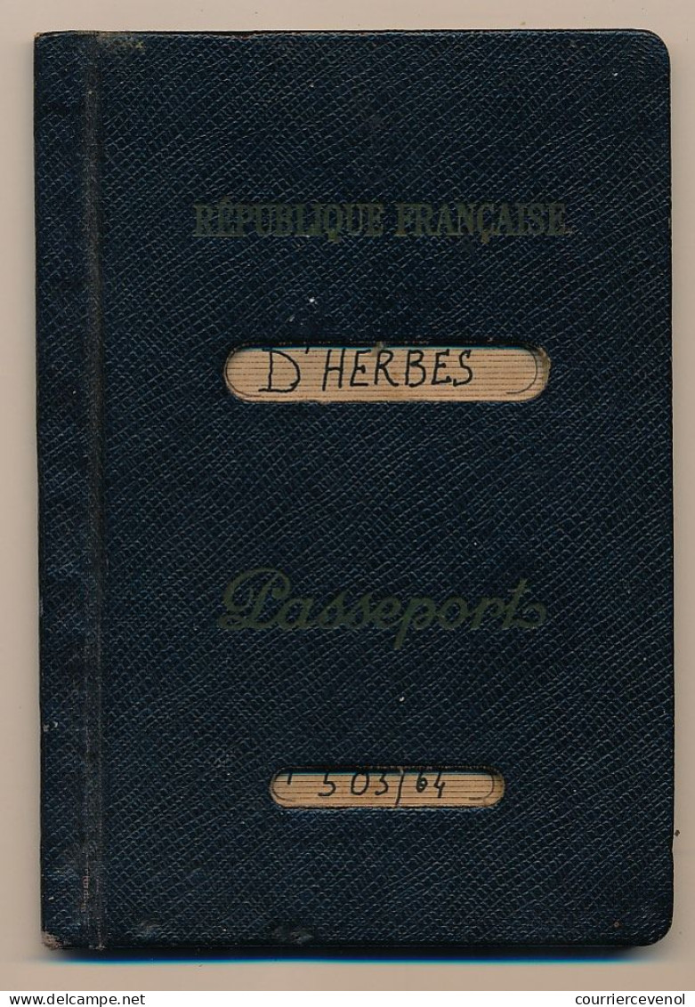 FRANCE - Passeport Délivré à Pointe Noire (Congo Français) 1964 - Visas France, Portugal, Congo - Storia Postale
