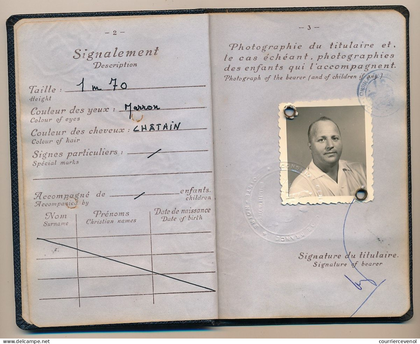 FRANCE - Passeport Délivré à Pointe Noire (Congo Français) 1964 - Visas France, Portugal, Congo - Briefe U. Dokumente
