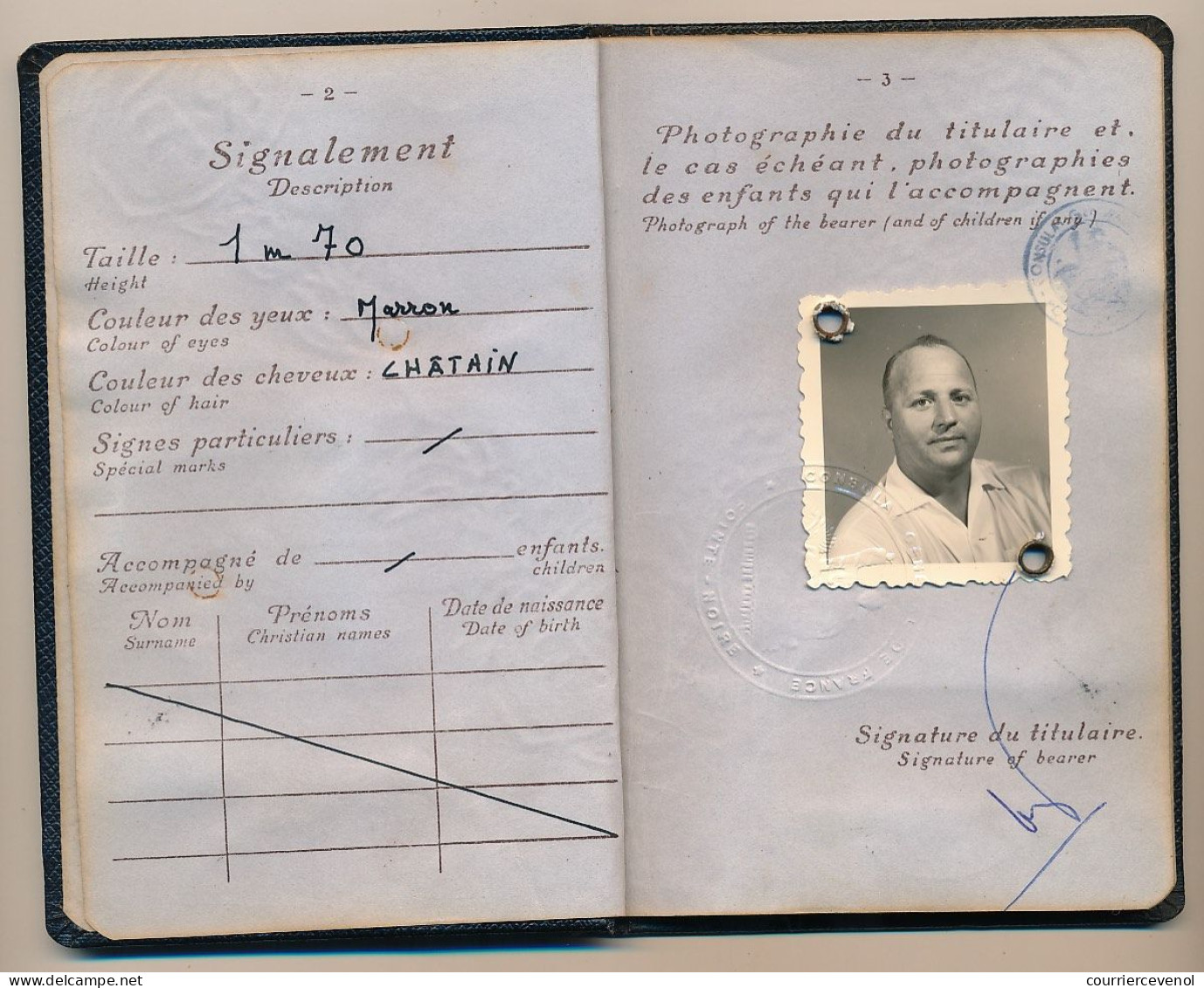 FRANCE - Passeport Délivré à Pointe Noire (Congo Français) 1964 - Visas France, Portugal, Congo - Brieven En Documenten