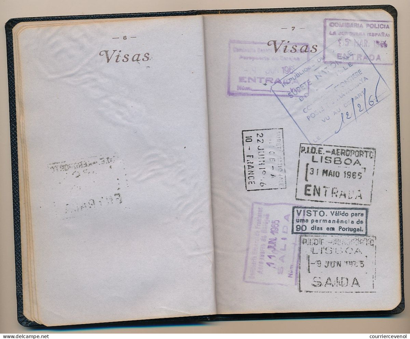 FRANCE - Passeport délivré à Pointe Noire (Congo français) 1964 - Visas France, Portugal, Congo