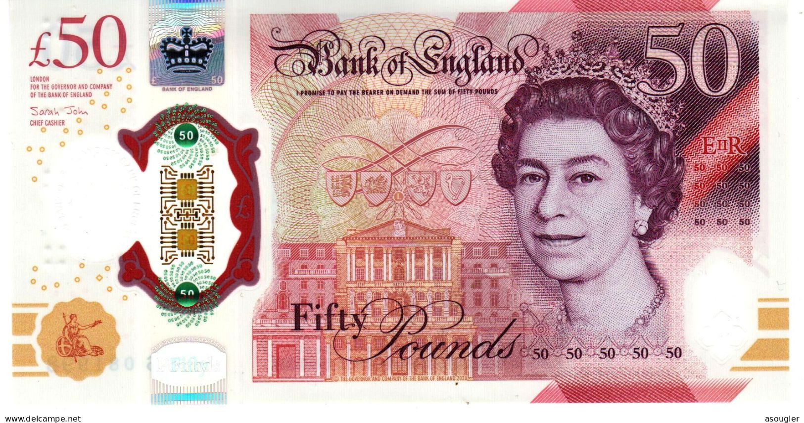 United Kingdom Great Britain UK 50 POUNDS 2020 UNC P-397 "free Shipping Via Registered Air Mail" - 50 Pounds