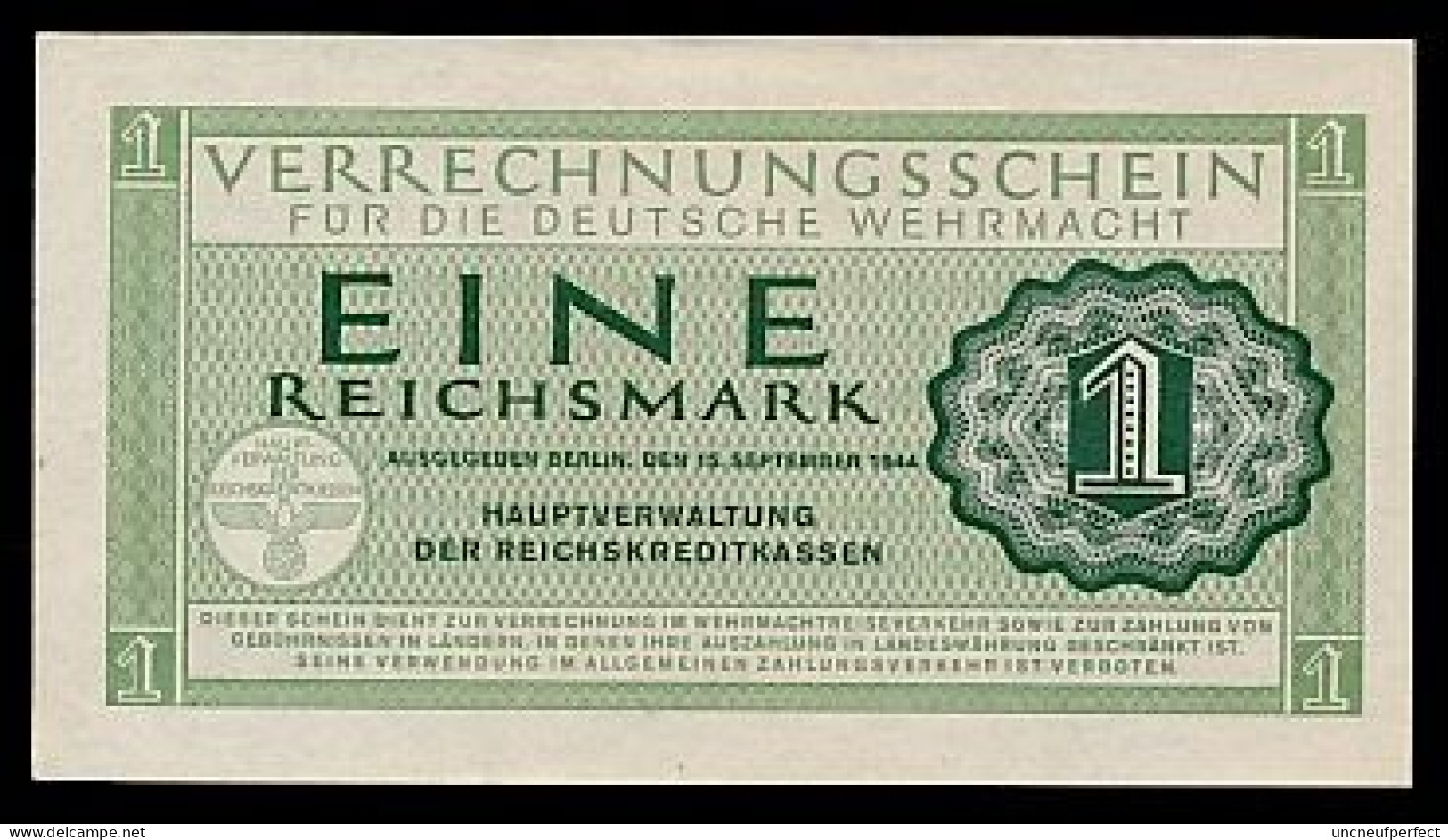 P M38 Ro511  DWM-8. 1 REICHSMARK 1944/45   UNC NEUF - Verrechnungsscheine - Dt. Wehrmacht