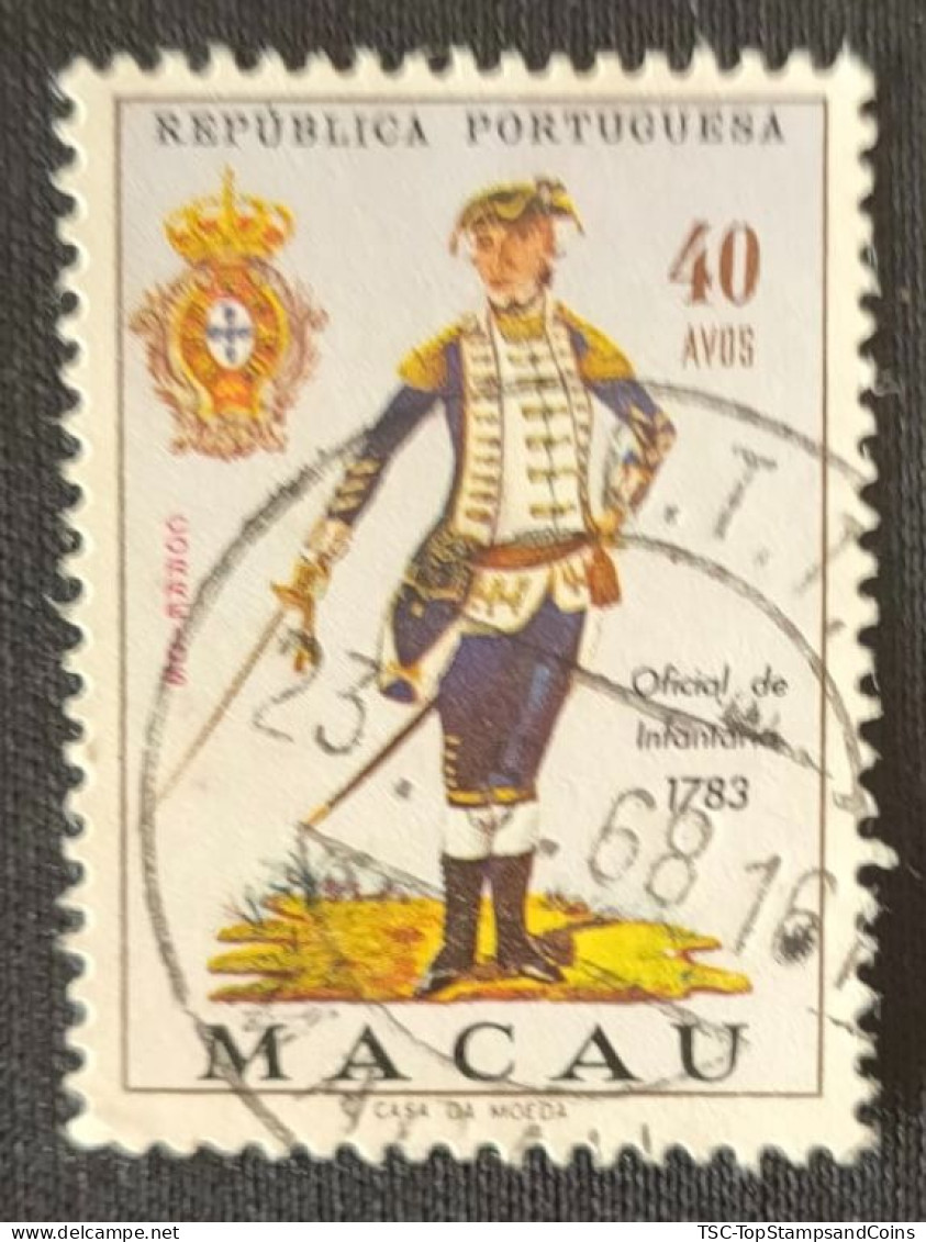 MAC5410U4 - Army Uniforms - 40 Avos Used Stamp - Macau - 1966 - Gebruikt