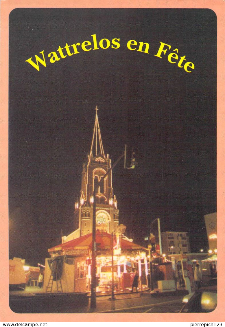 59 - Wattrelos - Eglise Illuminée - Village De Noël (1992) - Wattrelos