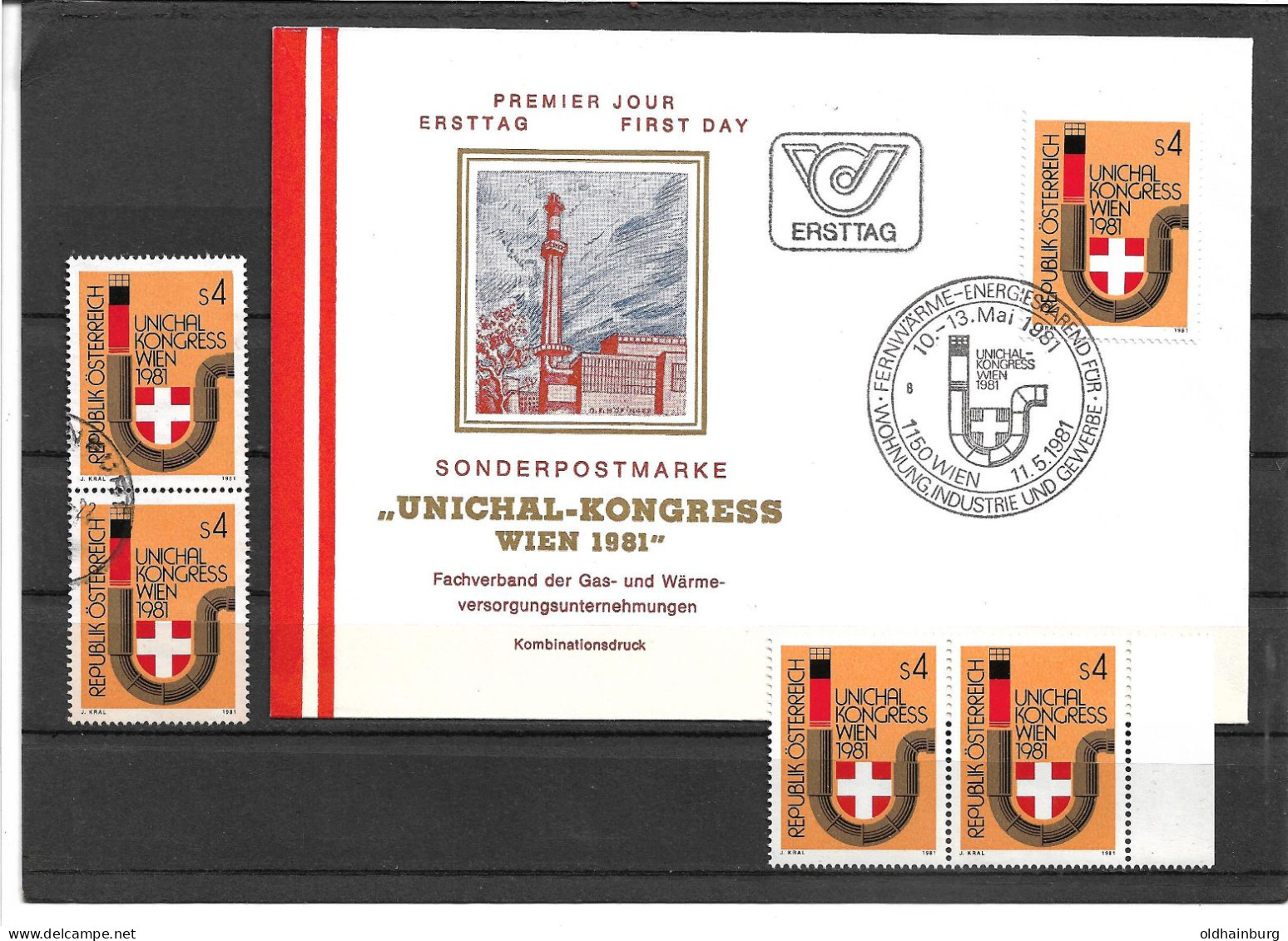 2322za: Österreich 1981, Unichal- Kongress, FDC Und 2mal **/ 2mal O - Gaz