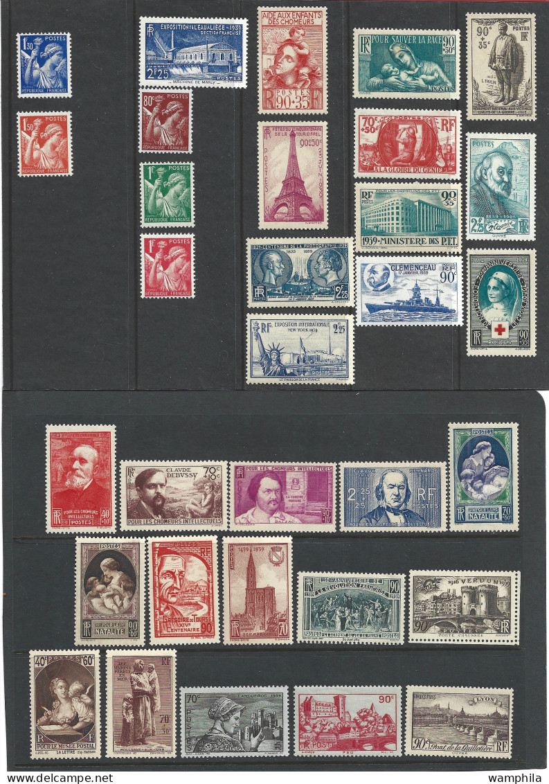 Année 1939 Complète,32 Timbres ** Luxe, Cote 343€ - ....-1939