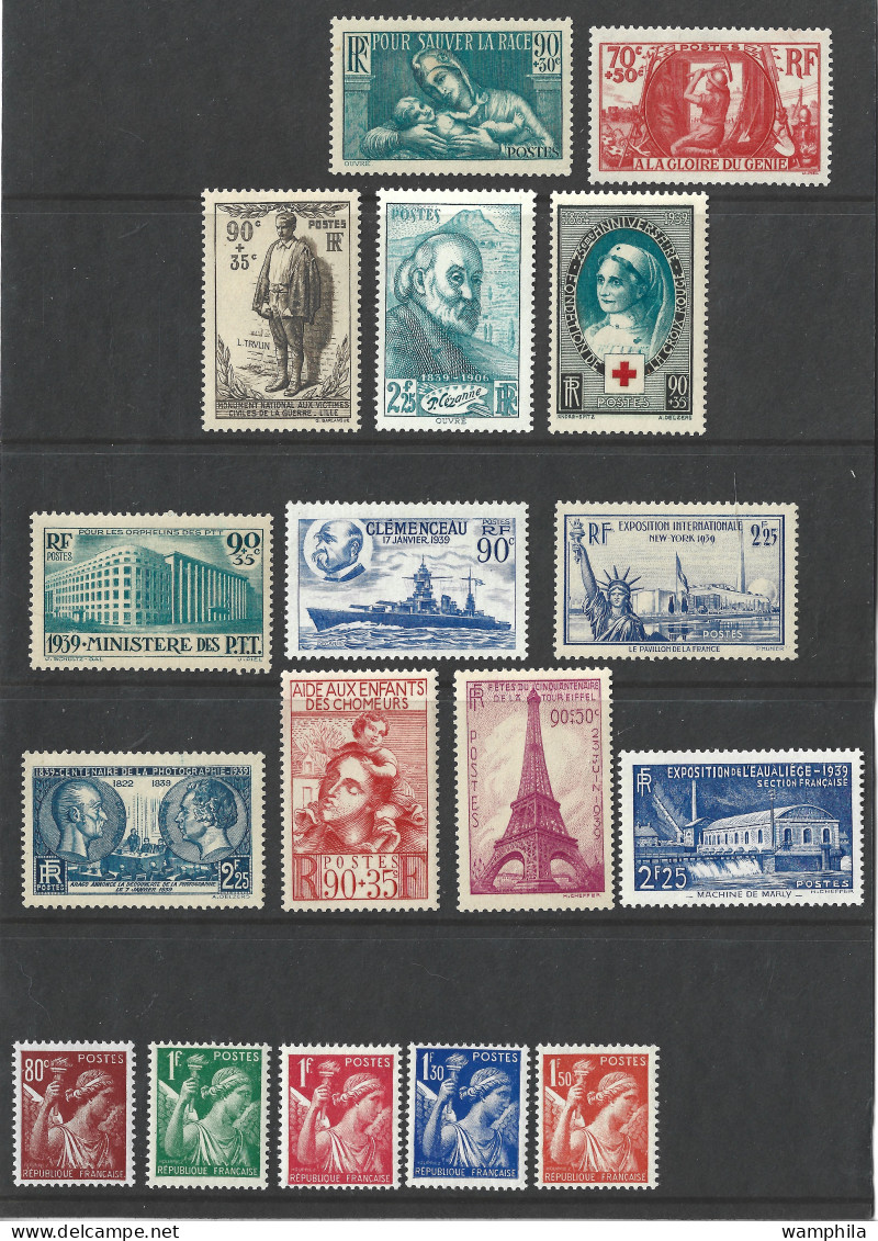 Année 1939 Complète,32 Timbres ** Luxe, Cote 343€ - ....-1939