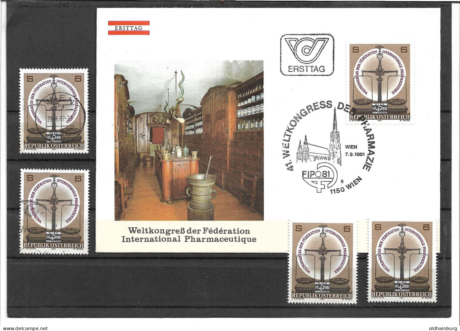 2322k: Österreich 1981, Pharmazie- Kongress Wien, FDC Und 2mal **/ 2mal O - Pharmacy