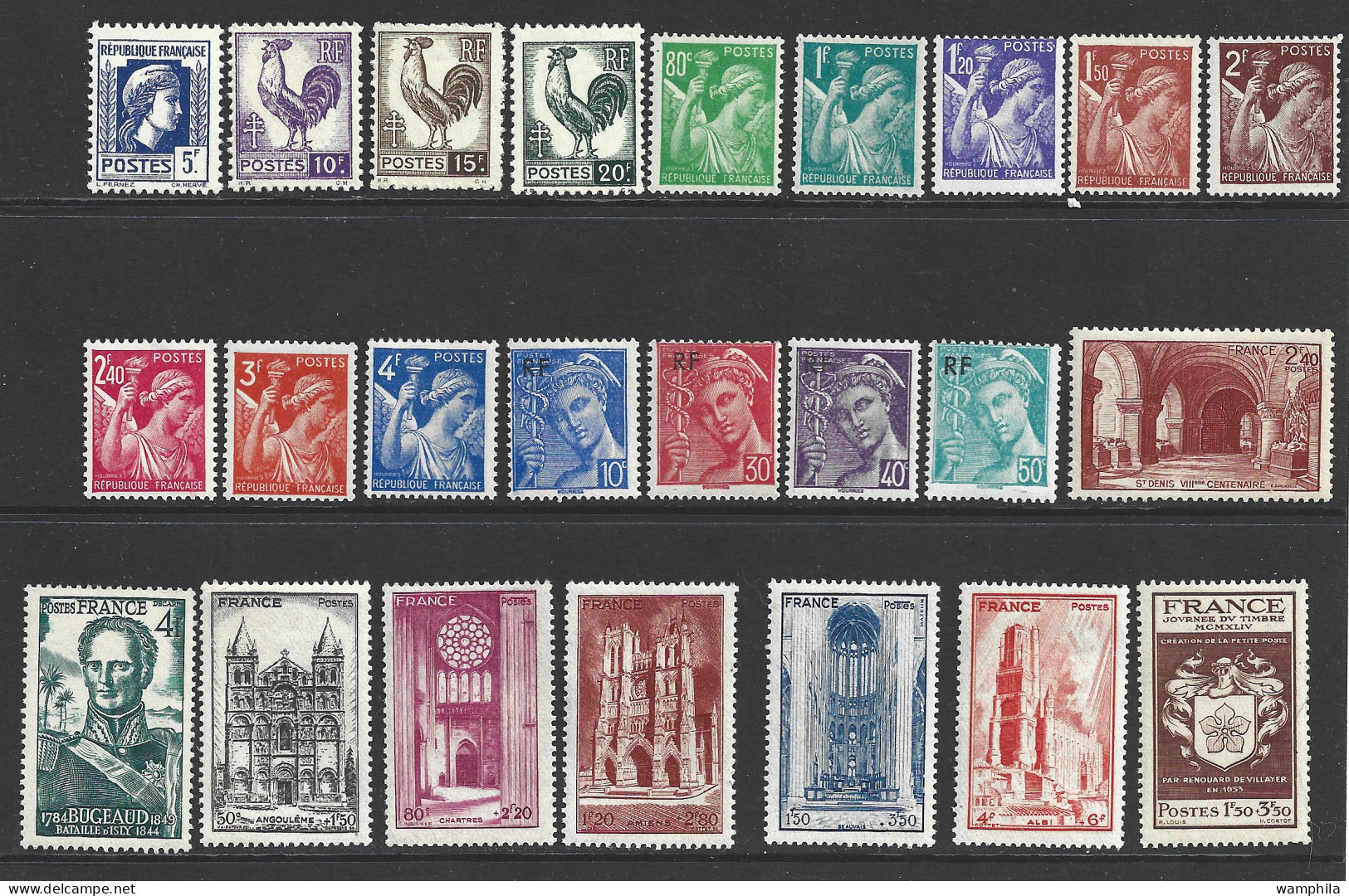 Année 1944 Complète, 70 Timbres** Cote 117€ Sur 2 Scanns - 1940-1949